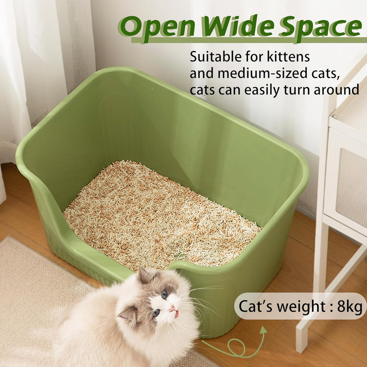 Vealind Offen Katzenklo XL, Katzentoilette Hoher Rand, 55x40x26cm Gross Katzenklo, katzentoiletten E