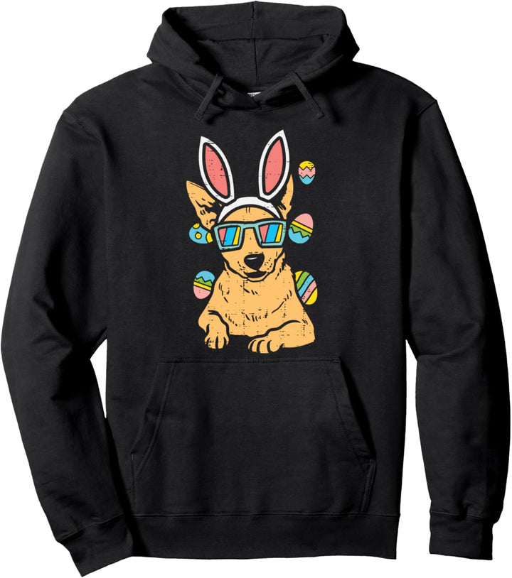 Chihuahua Bunny Glasses Easter Eggs Chiwawa Dog Owner Lover Pullover Hoodie