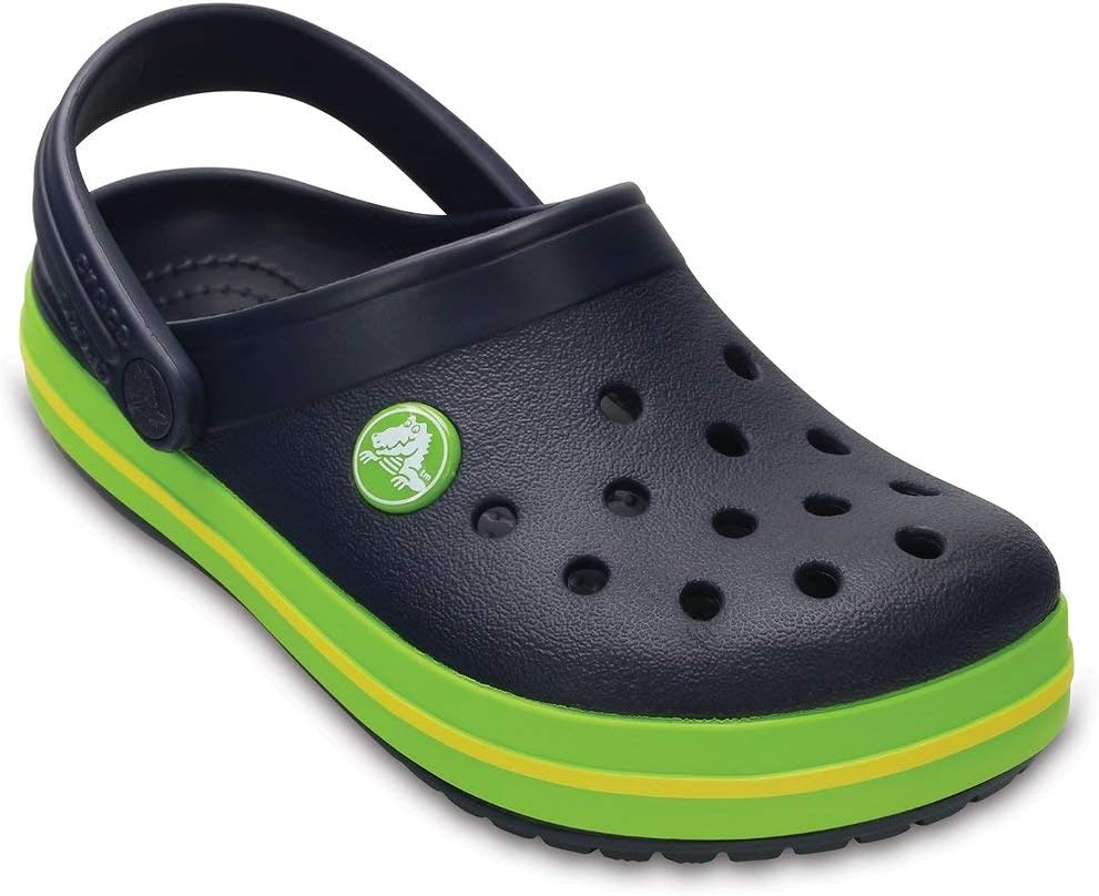 Crocs Unisex Kinder Crocband Clog KidsClogs 20/21 EU Navy Volt Green, 20/21 EU Navy Volt Green