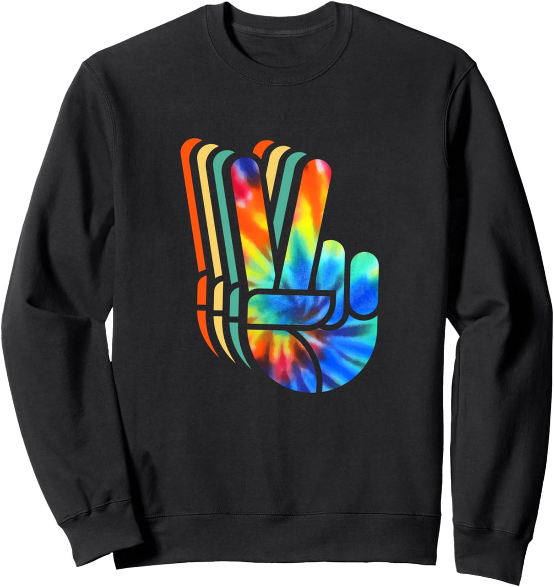 Retro Peace Love 60's 70's Hippie Tie dye Sweatshirt