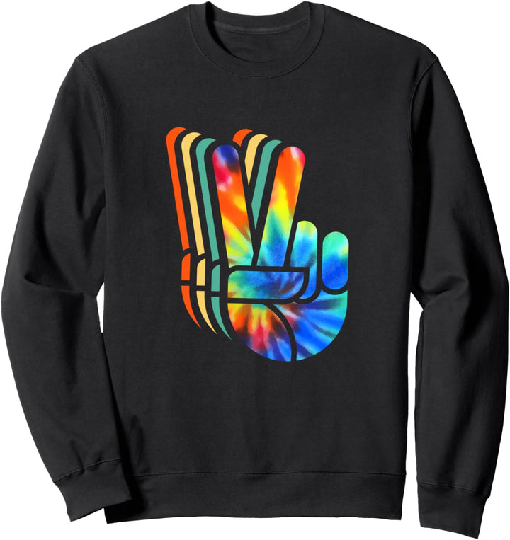 Retro Peace Love 60's 70's Hippie Tie dye Sweatshirt