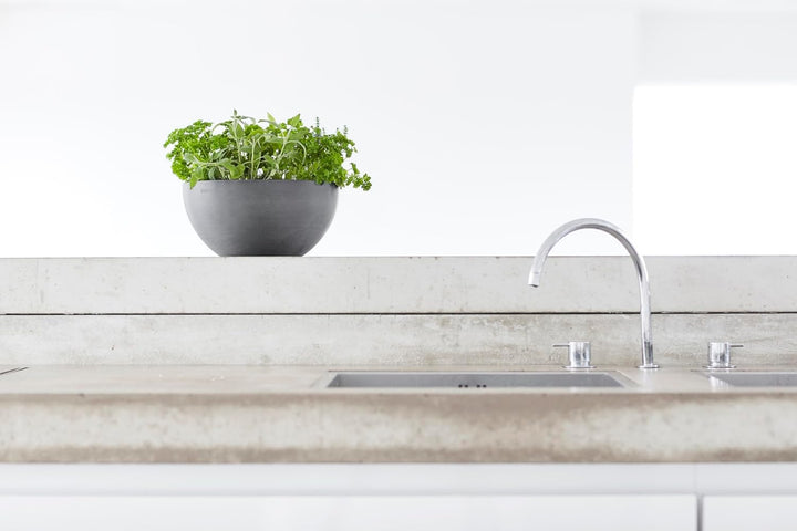 ECOPOTS Pflanzschale Blumentopf Brüssel Grau - Durchmesser Ø 30 cm rund gross - Pflanzentopf aus Rec