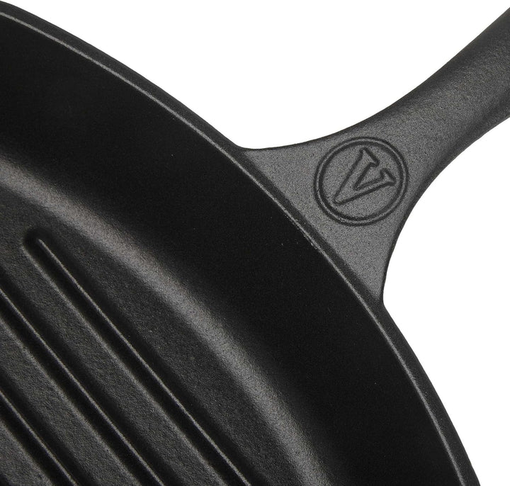 VICTORIA Grillpfanne Emaillierte Gusseisen Induktion 25x25cm Bratpfanne Geeignet für Feuer, Grill, B