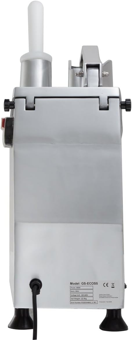 GastroHero Gemüseschneider I Elektrischer Gemüseschneider I 300 kg/h Leistung I 5 Scheiben Ø 2-7 mm
