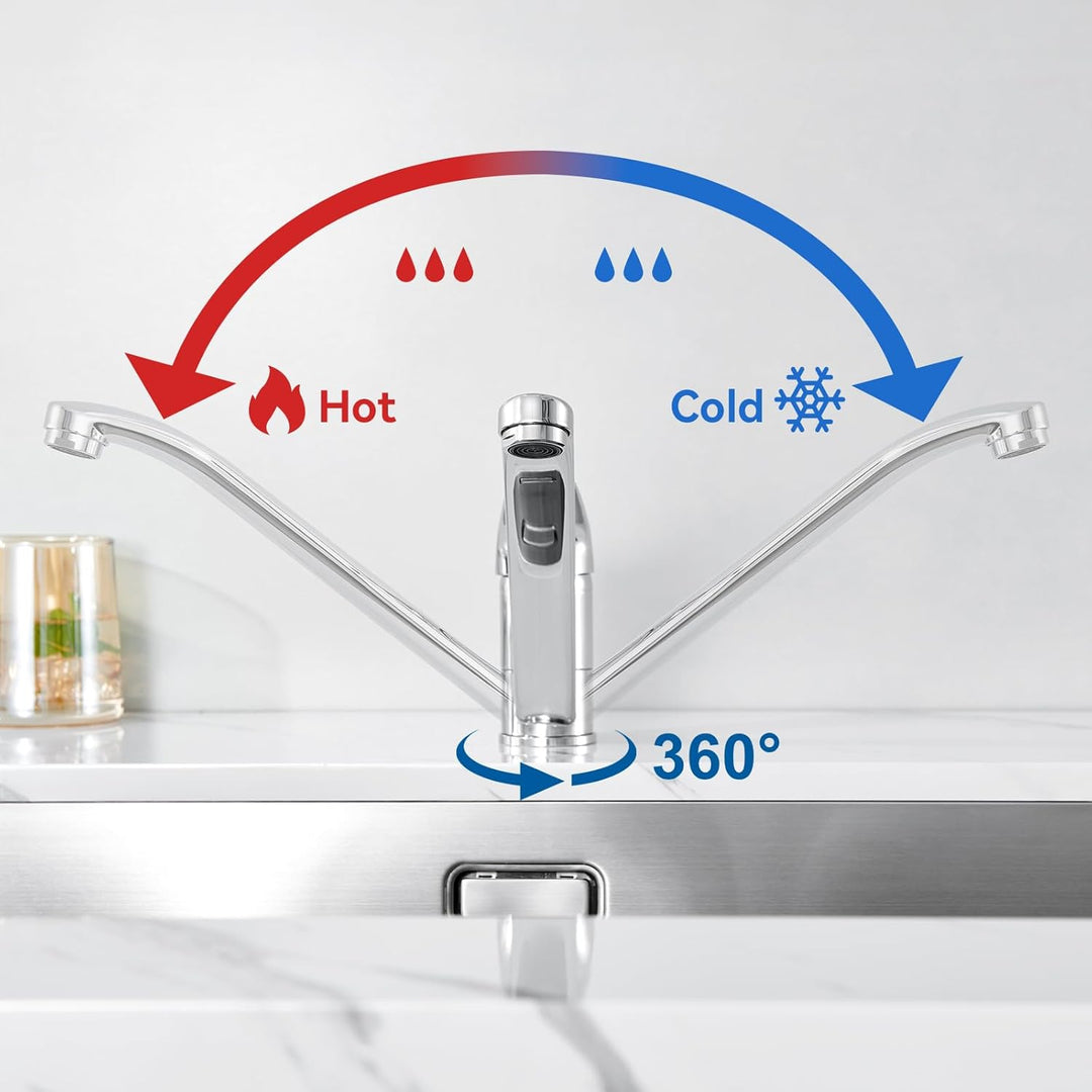 CECIPA Wasserhahn Küche Hochdruck Edelstahl, Küchenarmatur Einhebelmischer, armatur küche 360° Drehb