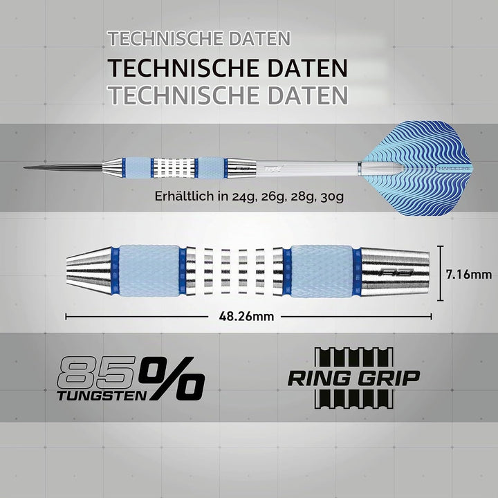 RED DRAGON Stag 24g, 26g, 28g oder 30g Professional Tungsten Darts Set mit Flights und Schäfte 24.0