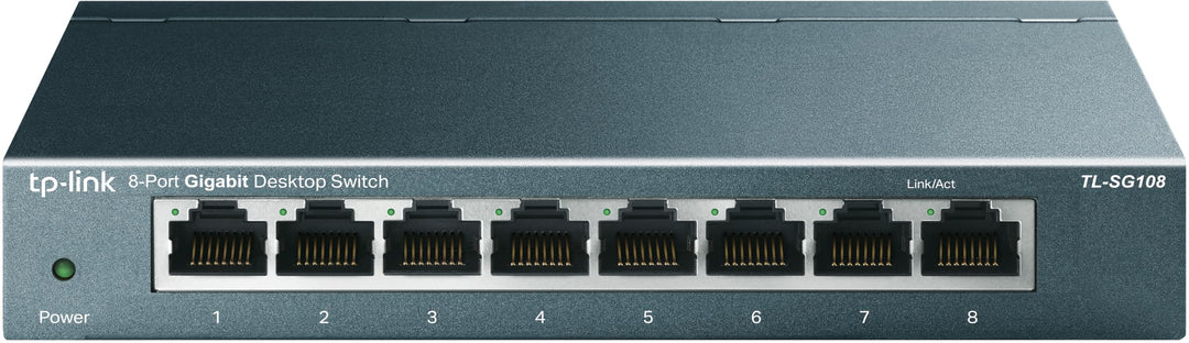 TP-Link TL-SG108 8-Port Gigabit Netzwerk Switch (Plug-and-Play, 8* RJ-45 LAN Ports, Metallgehäuse, I