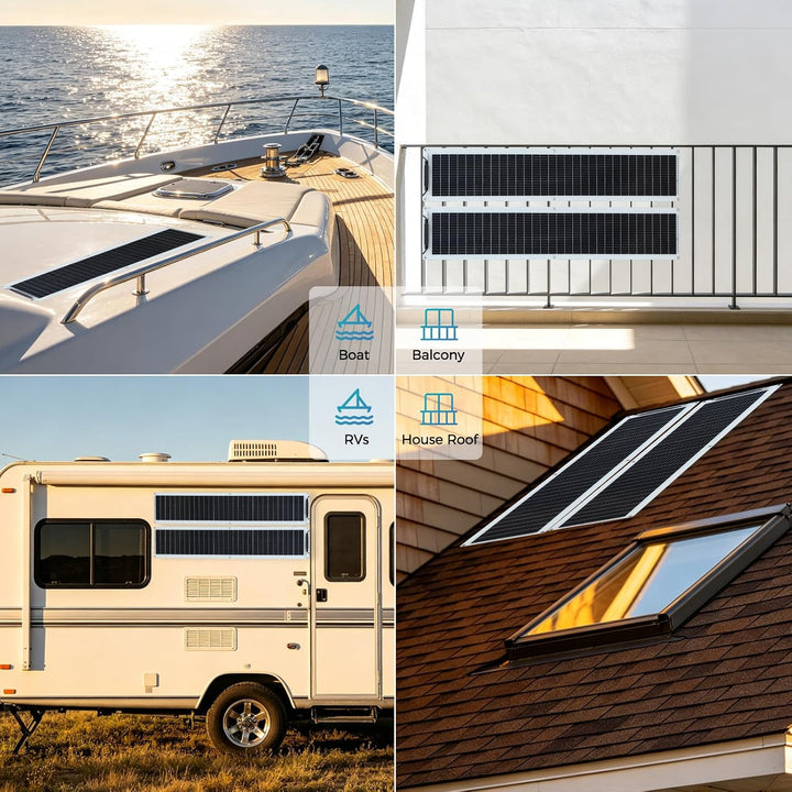 50W Flexibles Solar Panel Monokristallines Solarpanel 18V Solarmodul für 12V Batterien, Photovoltaik