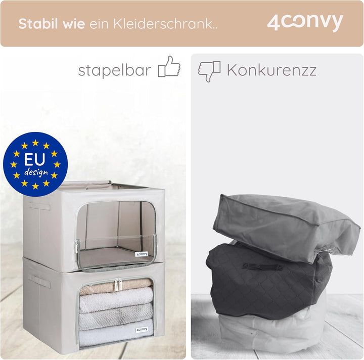 4CONVY Feste faltbare Kleideraufbewahrung Box mit Reissverschlüss - Aufbewahrungstasche für Bettdeck