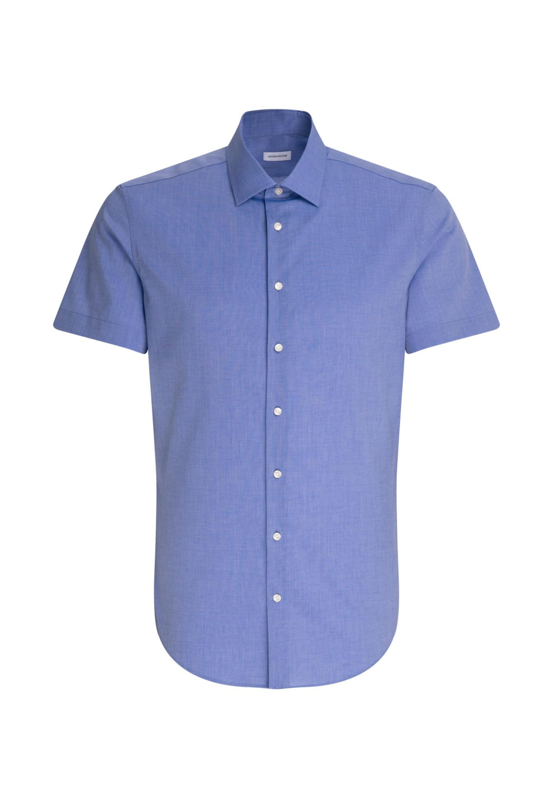 Seidensticker Herren Business Hemd Shaped Fit Kurzarm Businesshemd 37 Blau (Mittelblau 14), 37 Blau