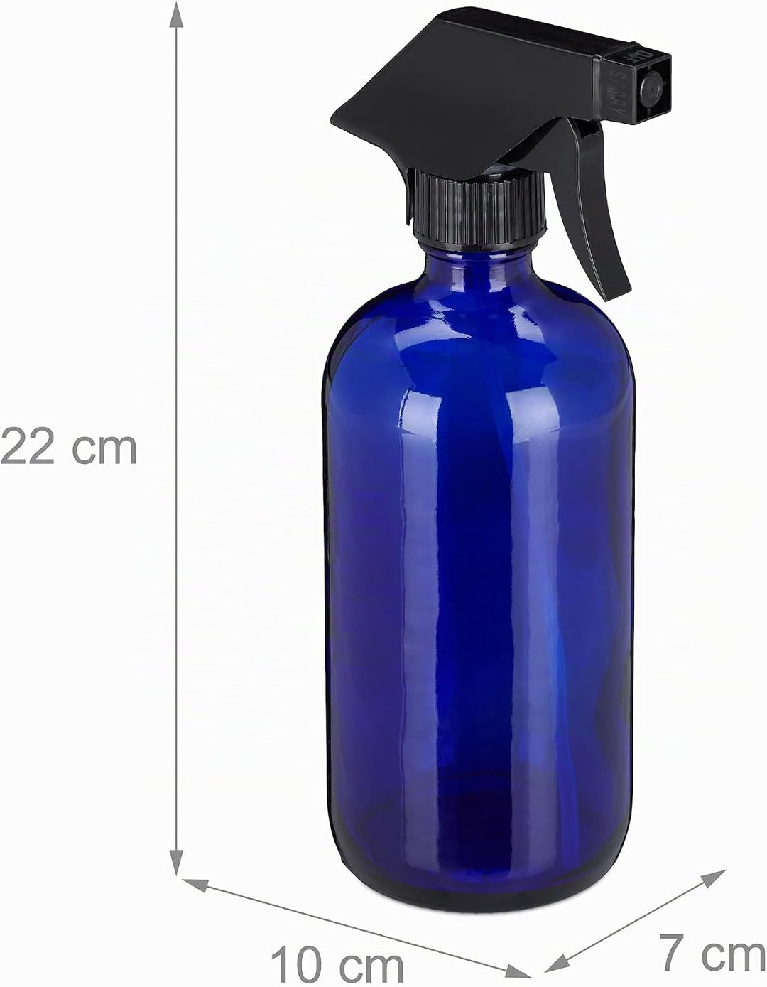 Relaxdays Sprühflasche Glas, 2er Set, 500 ml, nachfüllbar, Nebel &amp; Strahl, Haarpflege, Reinigung, Ze