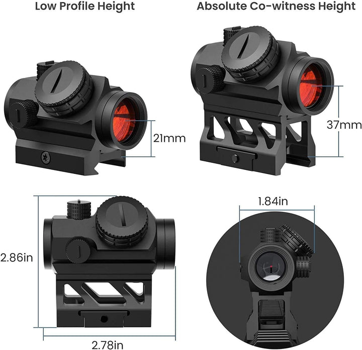 Feyachi V30 2MOA Red Dot Visier mit M37 1,5X - 5X Red Dot Lupe, Absolute Co-Witness