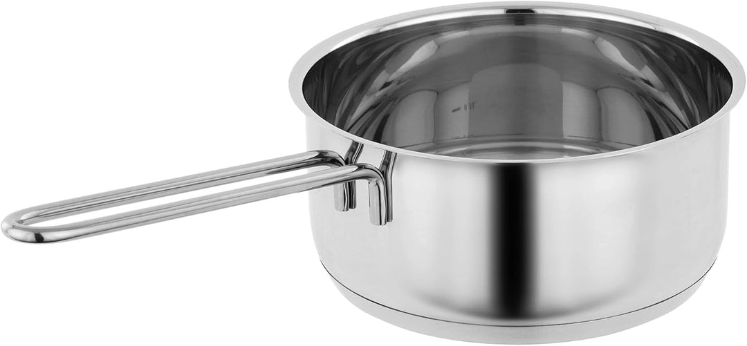 Kopf Topfset Merkur aus Edelstahl - Induktionstöpfe mit Schüttrand, Literskala und Glasdeckel – 6-te