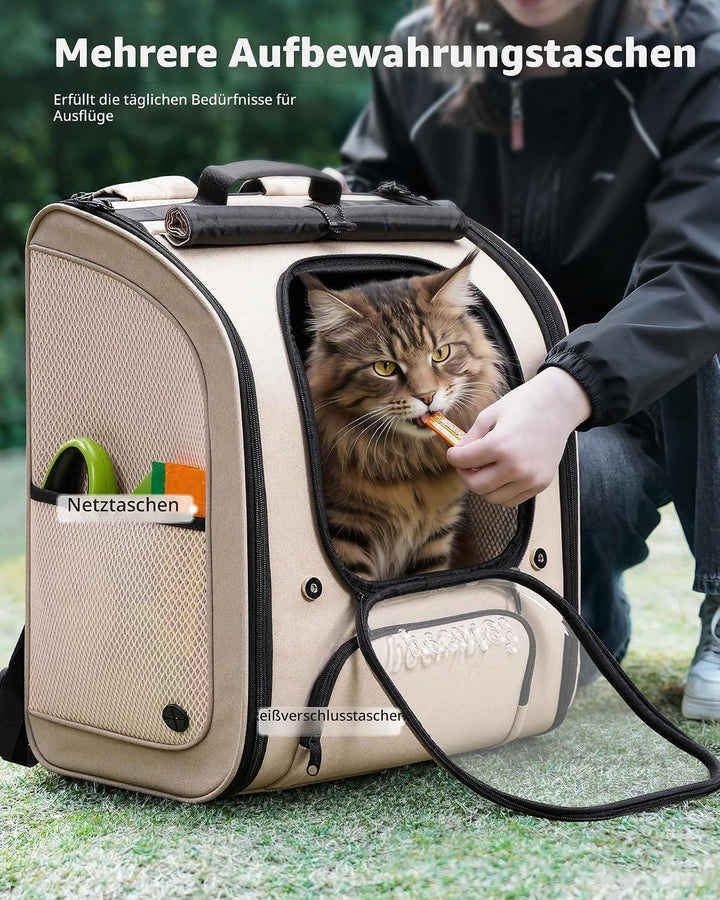 pecute Katzenrucksack Bubble Haustier Rucksack mit Netzfenster, Tragbare und Faltbare Katzentasche,