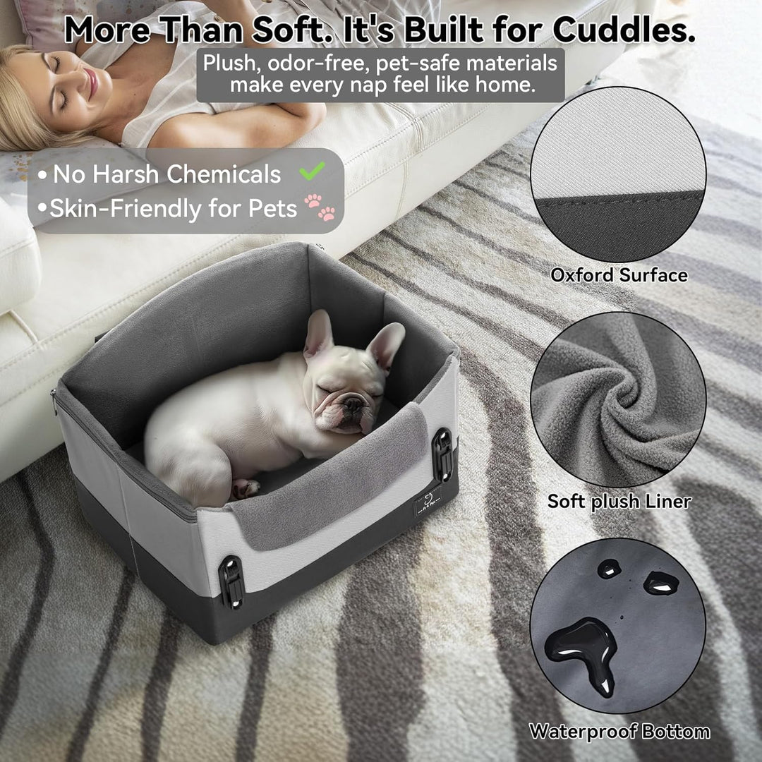 A 4 Pet Hundeautositz Hundesitz kleine Hunde mit Gurtbefestigung, Autositz Hundesitz Rückbank Beifah