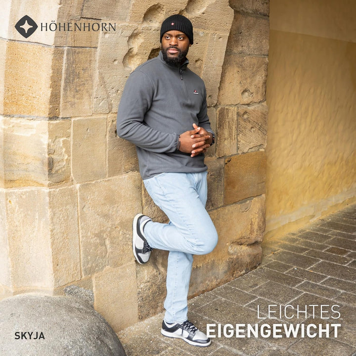 Höhenhorn Skyja Herren Fleece Pullover Herbst Winter Microfleece Sweatshirt Half Zip Fleecepullover