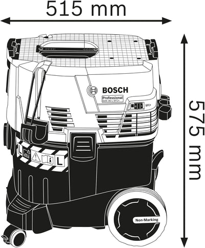 Bosch Professional Industriestaubsauger GAS 35 L SFC+ (1200 Watt, 35 L Behälter, 3 m Schlauch, im Ka