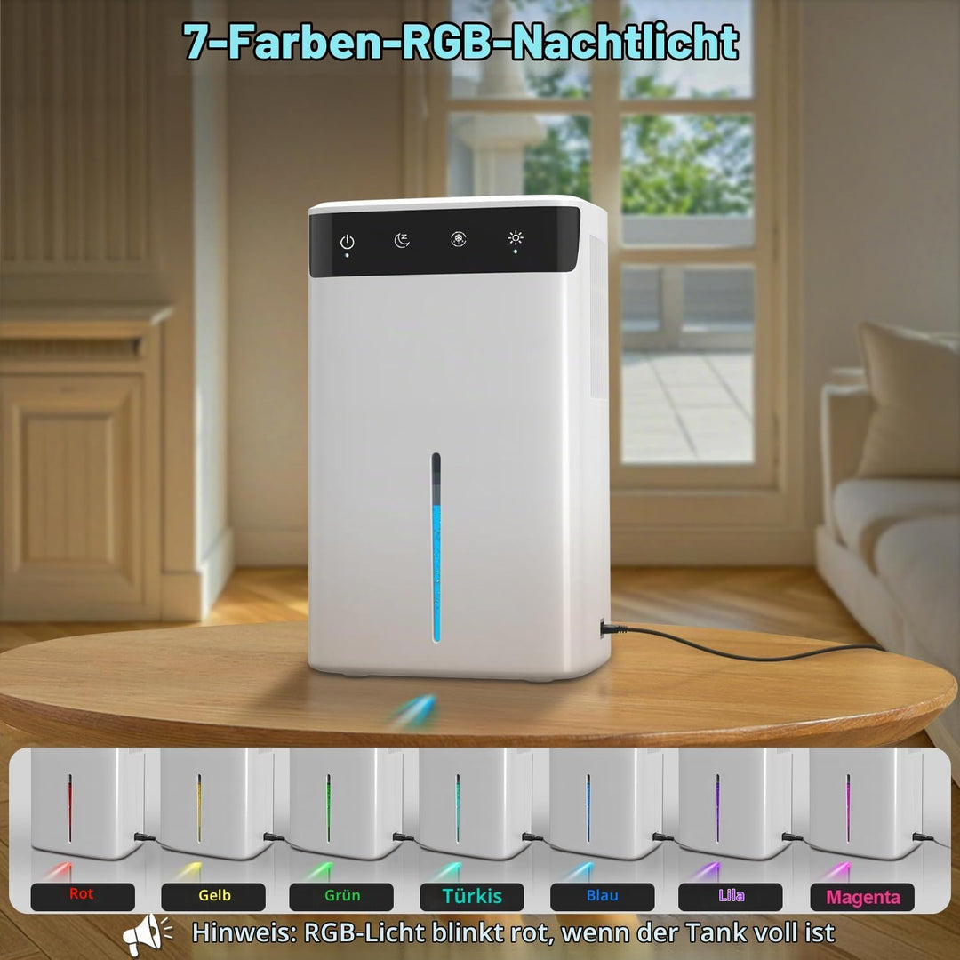 Luftentfeuchter Elektrisch 2,6L, Leiser Raumentfeuchter für Keller, Bad &amp; Schlafzimmer bis 32m², mit