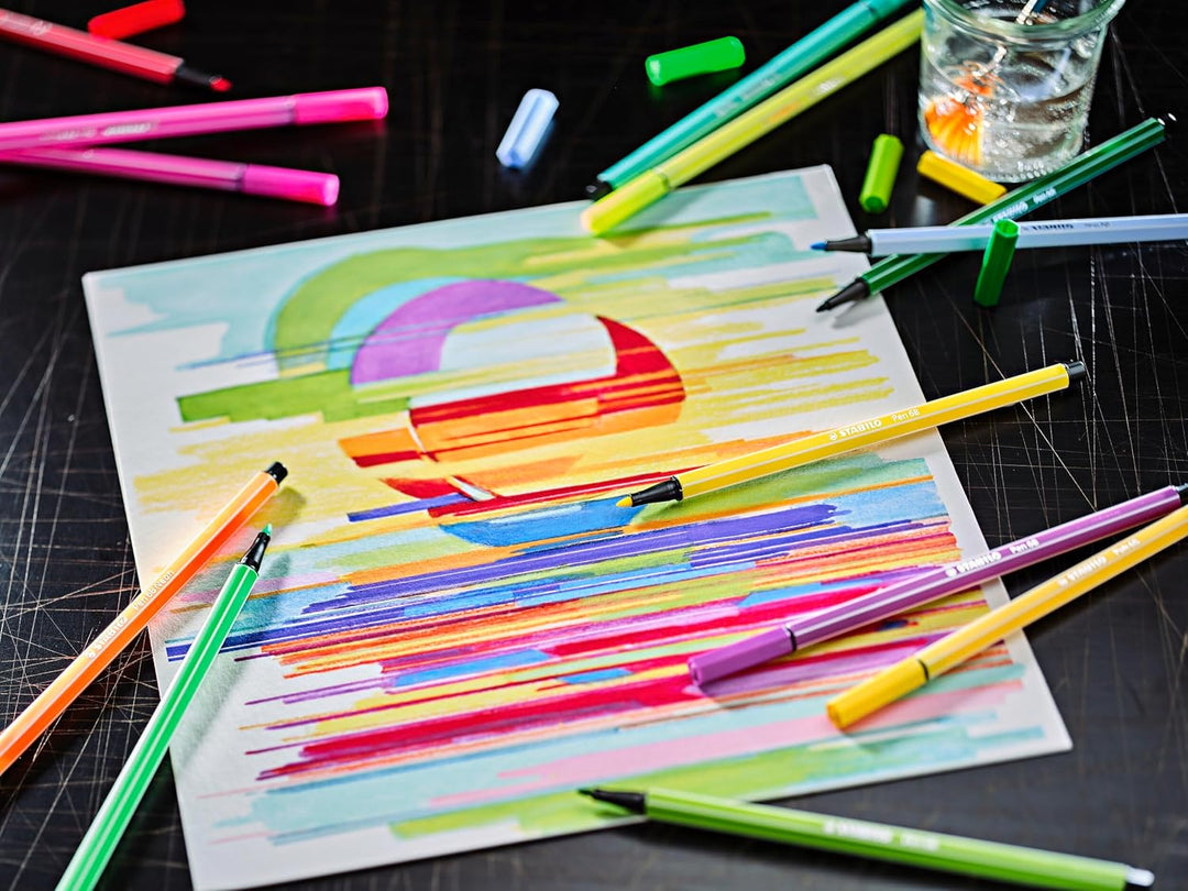 Premium-Filzstift - STABILO Pen 68 - ARTY - 66er Metalletui - mit 65 verschiedenen Farben 66er Pack,