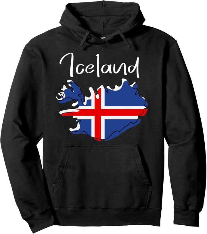 Island-Flagge T-Shirt, Island-Karte, Island-Shirts für Damen Pullover Hoodie