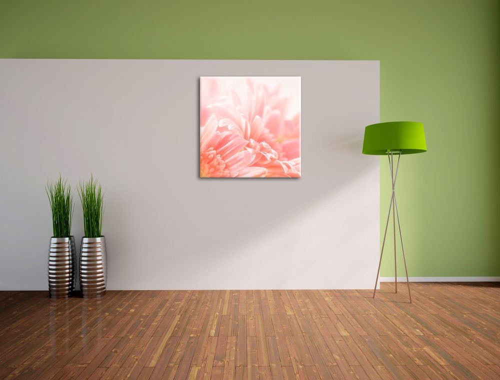 Pixxprint Gerbera-Blume in Pastelltönen, Format: 70x70 auf Leinwand, 70x70