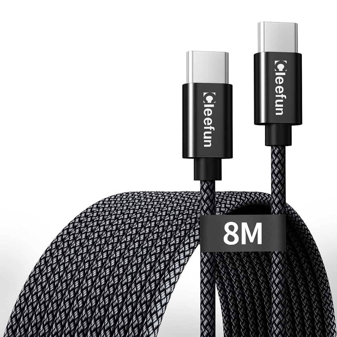 CLEEFUN USB C auf USB C Kabel 8M, USB C Ladekabel 3A 60W, Kompatibel mit Mac-Book Pro, i-Pad Pro, Ga