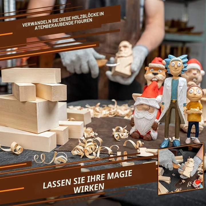 BeaverCraft BW12 Holzblöcke zum Schnitzen - Schnitzholz-Set aus Lindenholz – Linde Basswood zum Holz