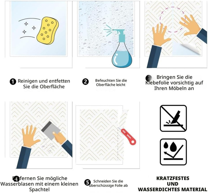 kina - RA0198 Aufkleber für Möbel und Wände Kratzfest Wasserdicht Wandaufkleber Tapete Natur PVC für