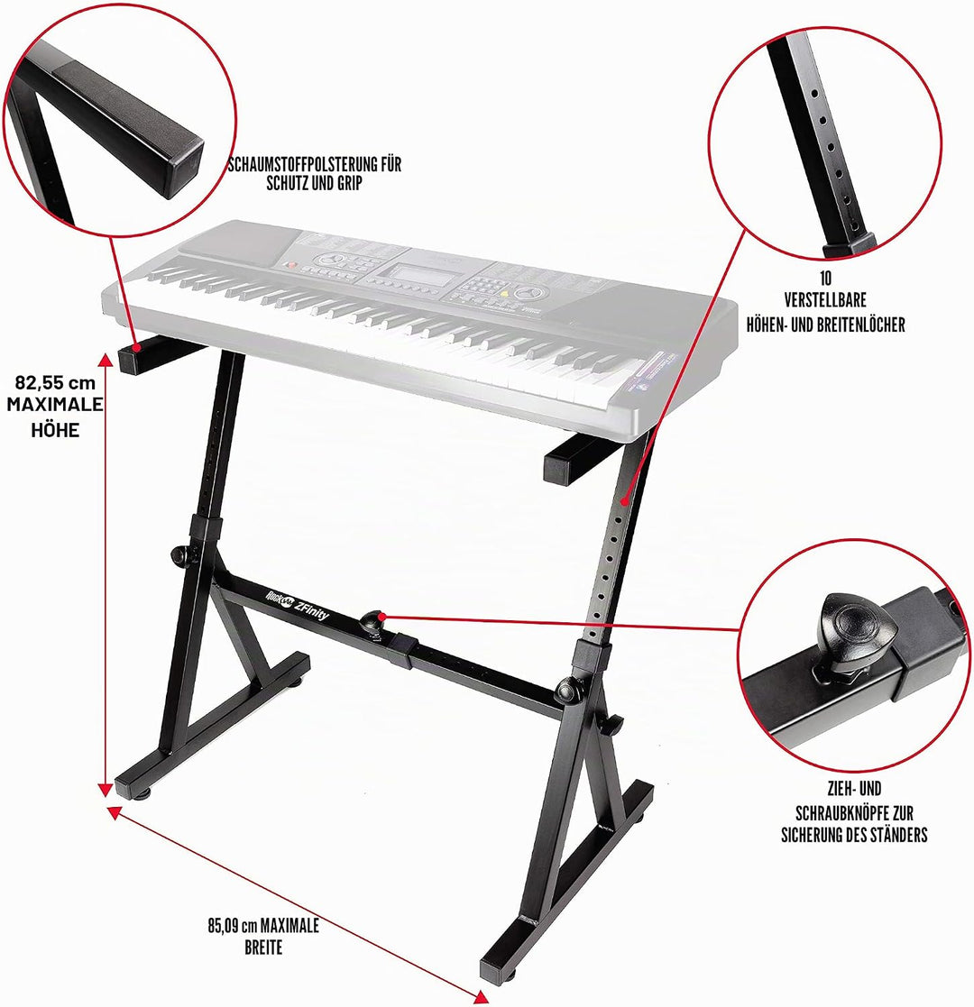 Casio CDP-S110BK Digitalpiano mit 88 gewichteten Tasten, schwarz &amp; Rockjam Heavy Duty Z-Tastaturstän