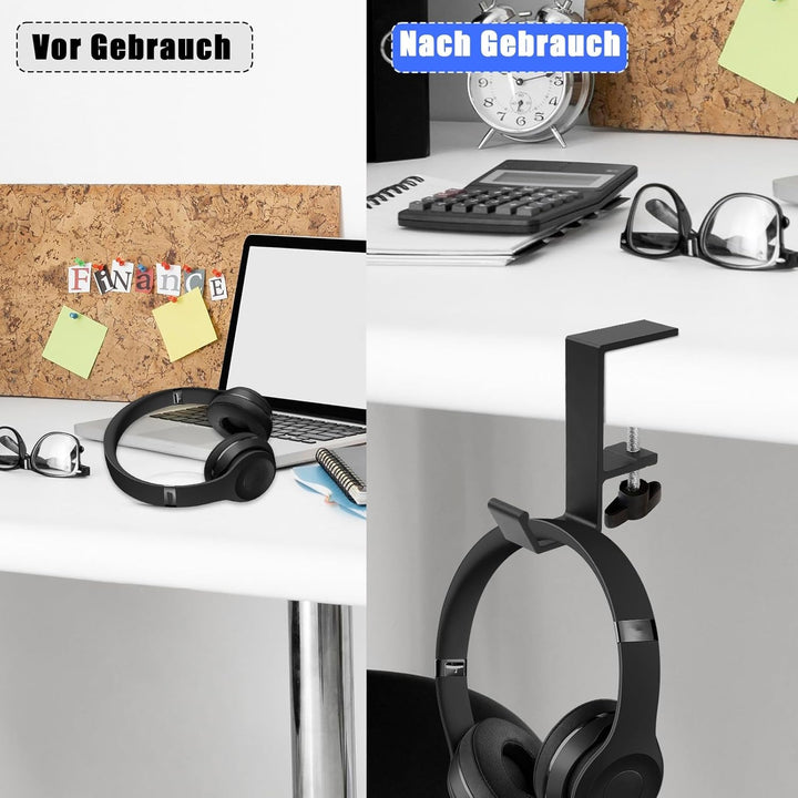 Headphone Stand, Einstellbarer KopfhöRerstäNder Als KopfhöRerhalterung & KopfhöRer Haken, Klappbar,