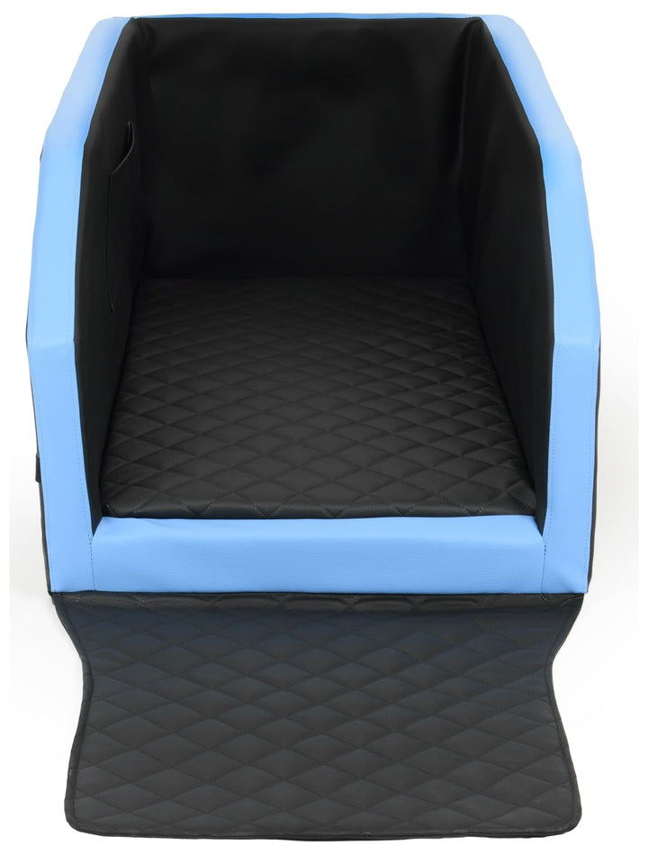 Autohundebett Hunde-Autositz Hundebett Rückbank Hundesitz Anschnallgurt 55x100 (Farbe: schwarz, blau