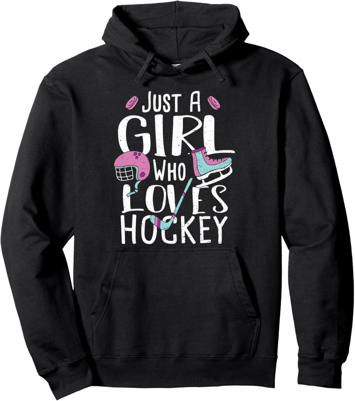 Eishockeyspieler: Just A Girl Who Loves Hockey - Eishockey Pullover Hoodie