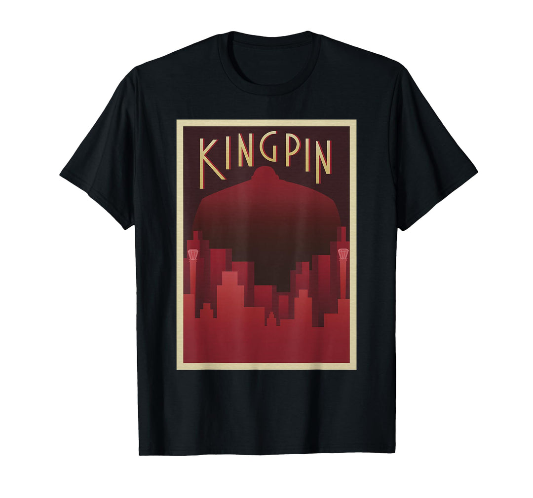 Womens Marvel Kingpin Deco Style Hell's Kitchen Silhouette T-Shirt Medium Cranberry