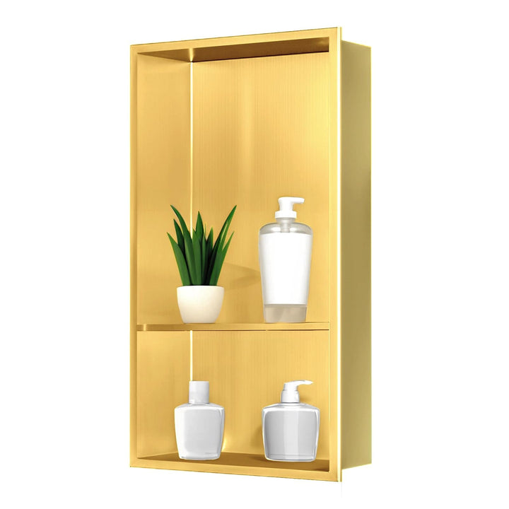 Wandnische Dusche Edelstahl,Wandnische Lagerung mit einem Regal（40/20cm）,Duschnische 30 * 60 * 10CM,