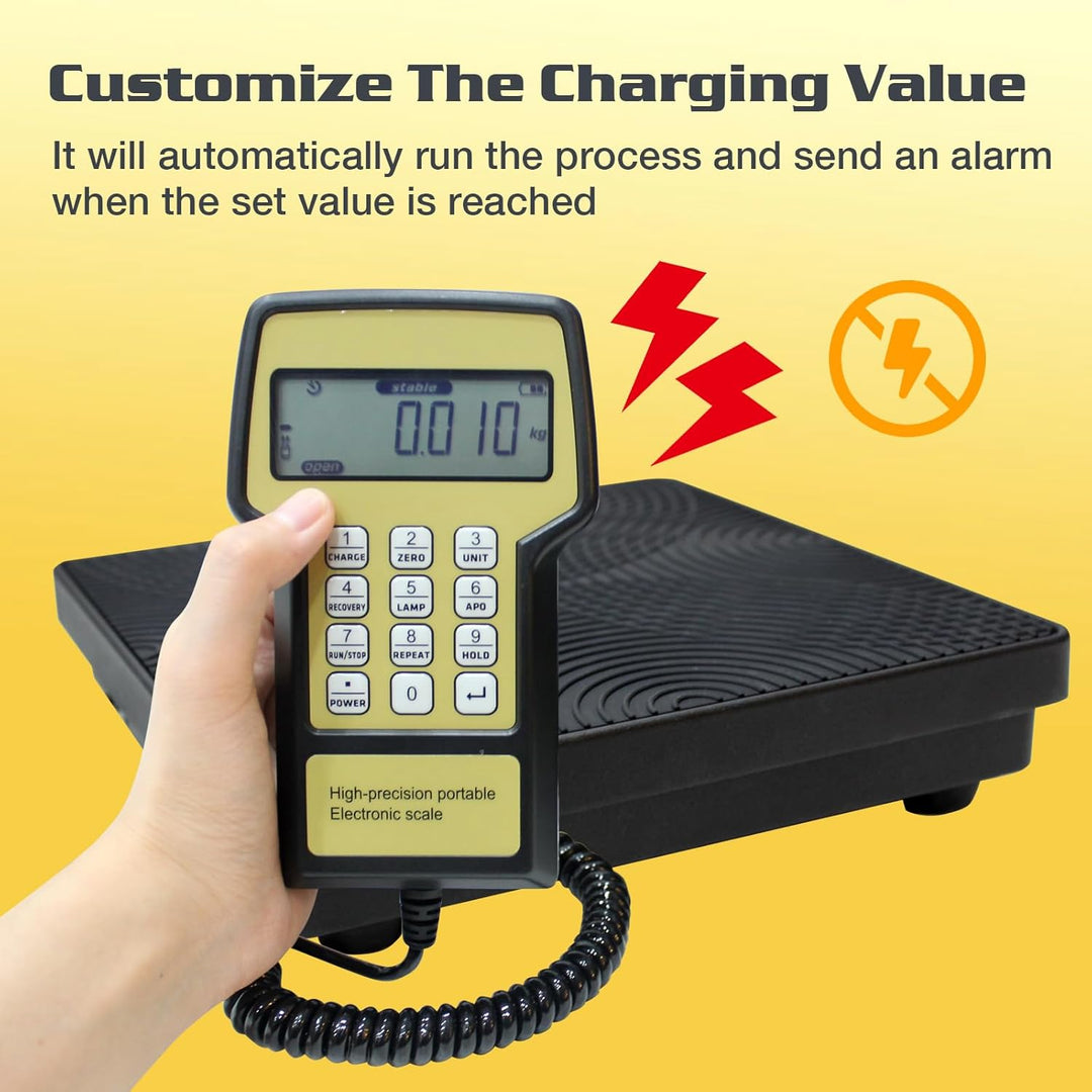 BACOENG Elektronische Kältemittelwaage 100KG Für HVAC, Kältemittel Waage mit hintergrundbeleuchteter