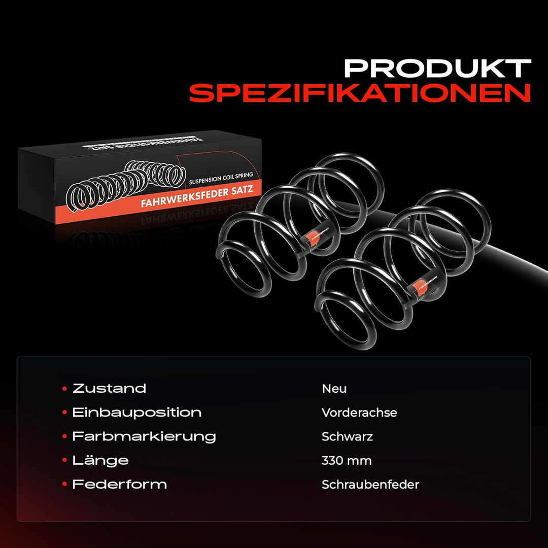Frankberg 2x Federn Fahrwerksfeder Vorderachse Kompatibel mit X1 E84 xDrive18d xDrive20d xDrive23d x