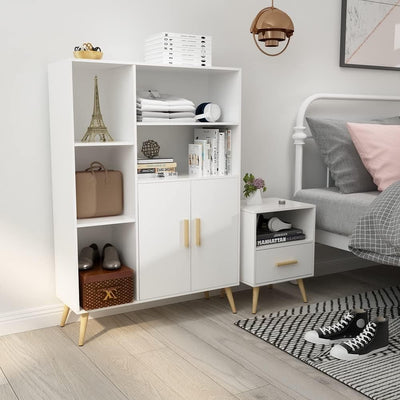 Mondeer Nachttisch, Nachtschrank mit 1 Schublade und 1 Offenem Fach, 40x30x51cm Holz Modern Nachtkom