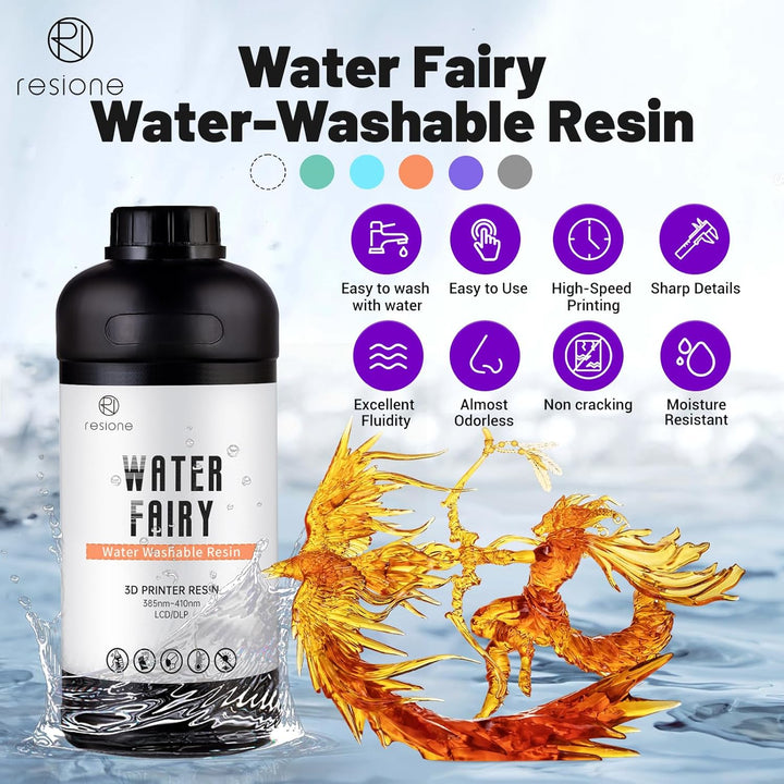 RESIONE Wasserwaschbares Resin for 3D Drucker - Flüssiges 405-nm-Hochgeschwindigkeitsdruckharz mit R