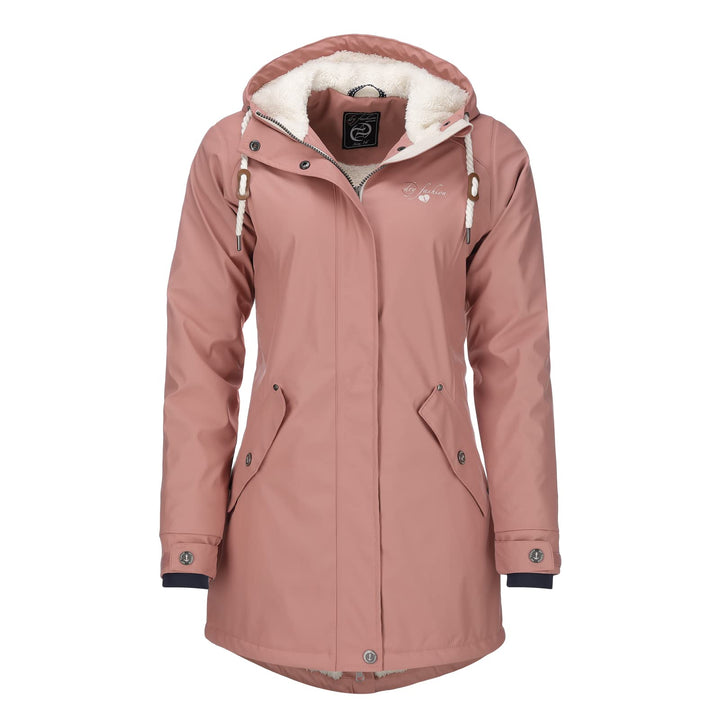 Dry Fashion Damen Regenmantel Malmö - Frauen Regenjacke Jacke mit Kapuze Lang Winddicht Wasserdicht
