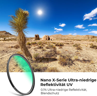 K&F Concept Nano-X Serie Ultra-niedrige Reflexion 67mm MC UV Filter Schutzfilter, 67MM