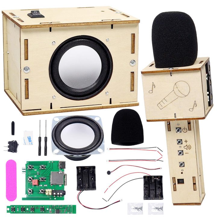 Karaoke Maschine, DIY Kits Holz Karaokemaschine, Microphone Kinder, Lautsprecher Bausatz, Lackierbar