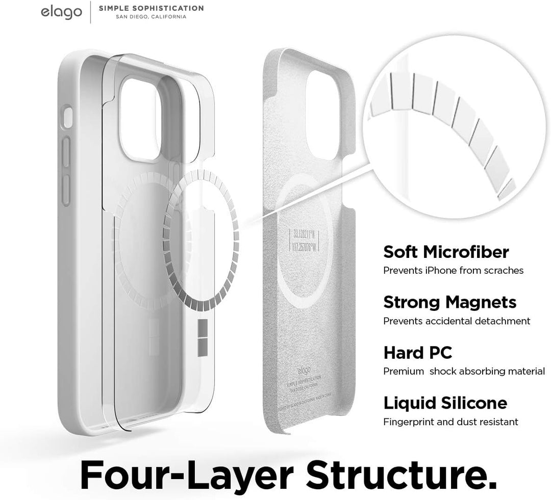 elago Magnetic Silikon-Hülle Case Kompatibel mit iPhone 12 und Kompatibel mit iPhone 12 Pro 6,1 Zoll