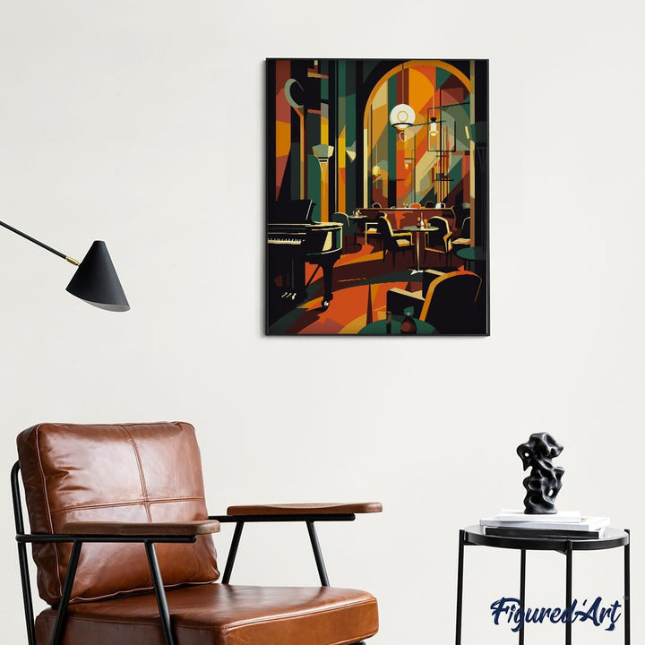 Figured'Art Malen Nach Zahlen Erwachsene Mit Rahmen Art-Deco-Club - Paint by Numbers Basteln DIY Bas
