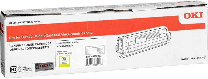 Oki MC853/873 Toner Gelb f.7.300 Seiten yellow, yellow