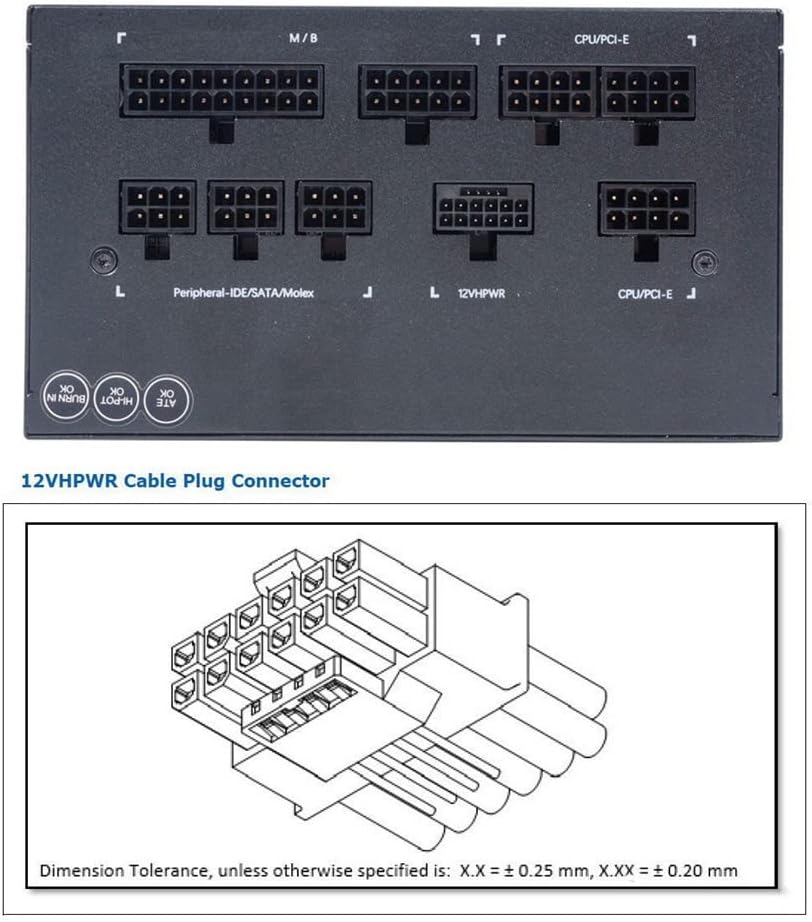 cablecc 12VHPWR ATX3.0 PCI-E 5.0 Power Modular Kabel Stecker zur weiblichen Verlängerung nach Oben a
