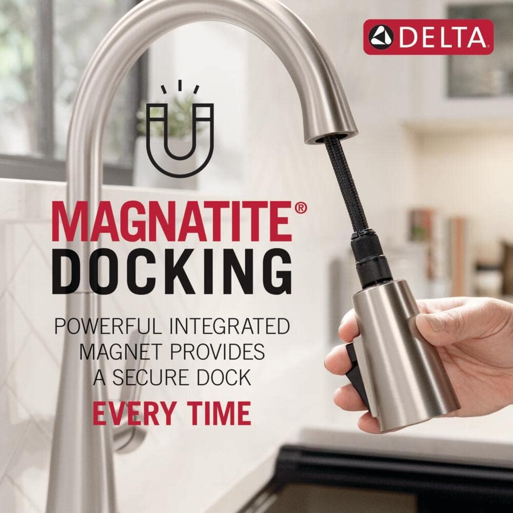 Delta Wasserhahn Essa Single Griff Bar/Prep Wasserhahn mit magnatite Docking und touch-clean Spray H
