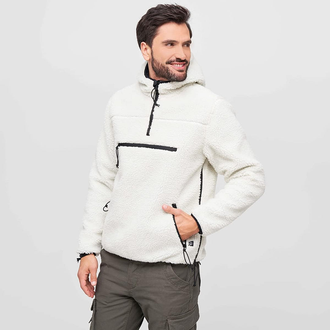 Brandit Teddyfleece Worker Pullover L Weiss, L Weiss