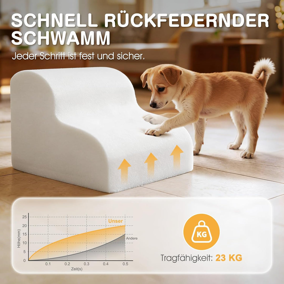 Zvonema wasserdichte Hundetreppe 2 Stufen,Waschbar Leiter Hundetreppe für Kleine Hunde und Katzen, A