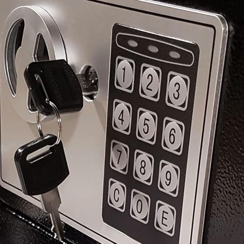 Floordirekt Safe Tresor für Zuhause, 43L 35H x 50B x 31T cm, Möbeltresor mit Schlüssel und Zahlensch