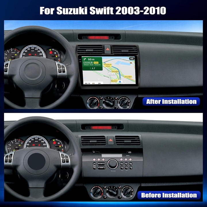 CAMECHO 4+128G Android 15 Autoradio für Suzuki Swift (2003-2010) mit Carplay Android Auto,9" IPS Tou